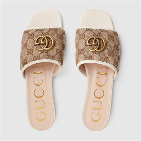 gucci ecru slides|Gucci slide sandals.